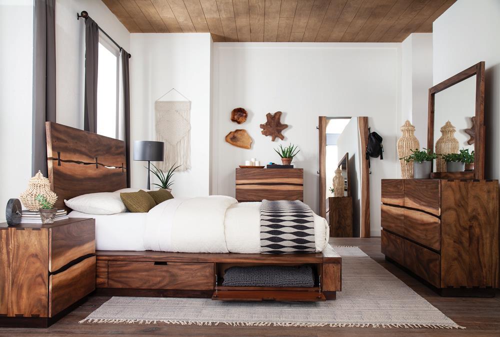 Winslow Queen Bed Smokey Walnut and Coffee Bean - Aras Mattress And Furniture(Las Vegas, NV)