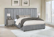 Arles Queen Vertical Channeled Tufted Bed Grey - Aras Mattress And Furniture(Las Vegas, NV)