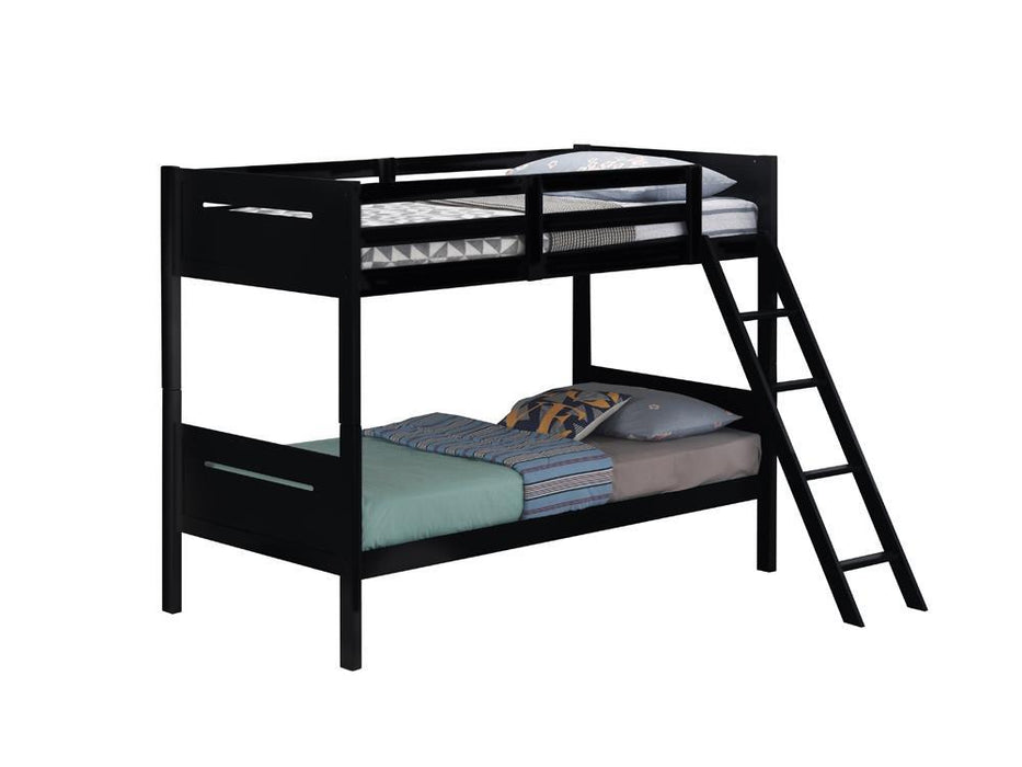 Littleton Twin Over Twin Bunk Bed Black