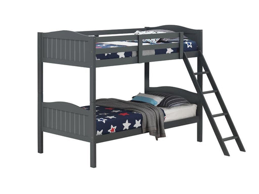 Arlo Twin Over Twin Bunk Bed with Ladder Grey - Aras Mattress And Furniture(Las Vegas, NV)