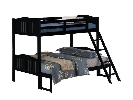 Arlo Twin Over Full Bunk Bed with Ladder Black - Aras Mattress And Furniture(Las Vegas, NV)