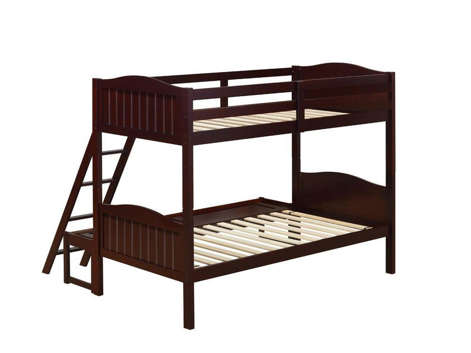 Arlo Twin Over Full Bunk Bed with Ladder Espresso - Aras Mattress And Furniture(Las Vegas, NV)