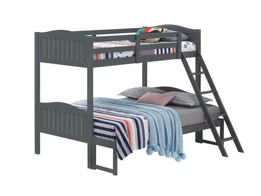 Arlo Twin Over Full Bunk Bed with Ladder Grey - Aras Mattress And Furniture(Las Vegas, NV)