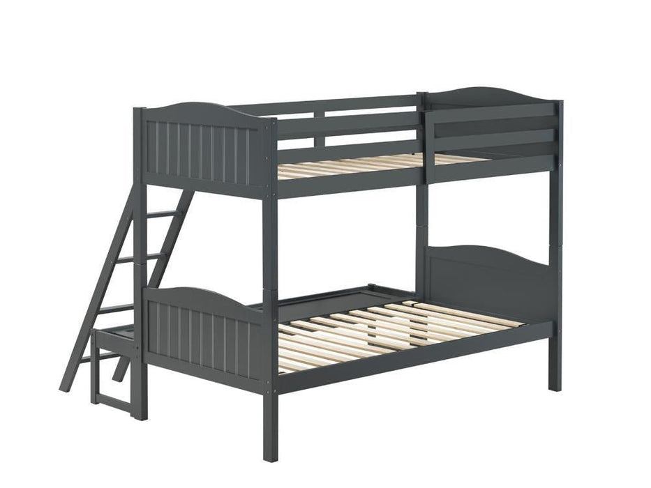 Arlo Twin Over Full Bunk Bed with Ladder Grey - Aras Mattress And Furniture(Las Vegas, NV)