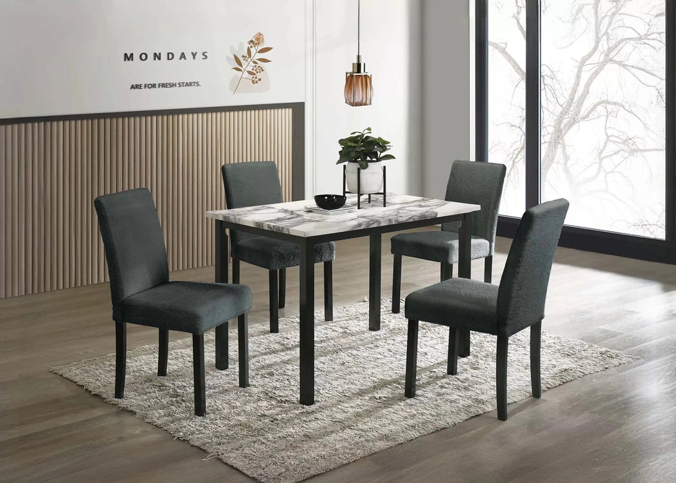 Modern Marble look - Dining Set 5 pcs - Aras Mattress And Furniture(Las Vegas, NV)