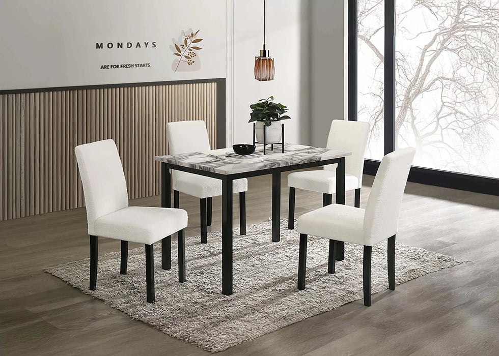 Modern Marble look - Dining Set 5 pcs - Aras Mattress And Furniture(Las Vegas, NV)