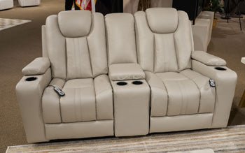 Elevate Edges Glider Reclining Loveseat with Console - Aras Mattress And Furniture(Las Vegas, NV)