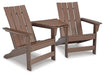 Emmeline Outdoor Adirondack Chairs with Tete-A-Tete Connector - Aras Mattress And Furniture(Las Vegas, NV)