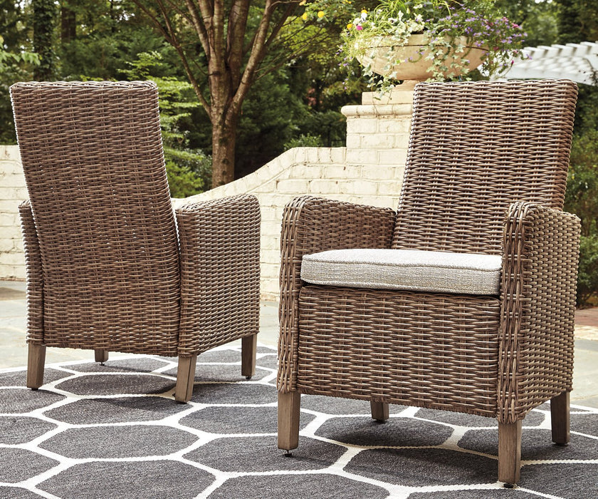 Beachcroft Outdoor Arm Chair with Cushion (Set of 2) - Aras Mattress And Furniture(Las Vegas, NV)