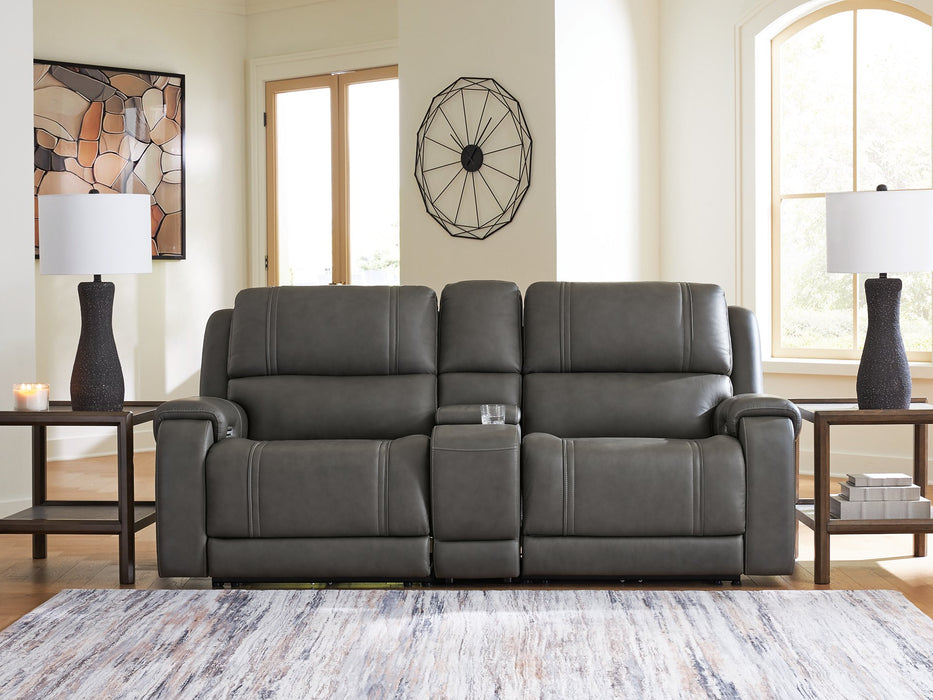 5Z - Pittson Power Reclining Sectional Loveseat with Console - Aras Mattress And Furniture(Las Vegas, NV)