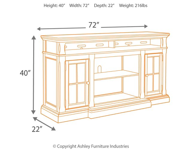 Roddinton 72" TV Stand with Electric Fireplace - Aras Mattress And Furniture(Las Vegas, NV)